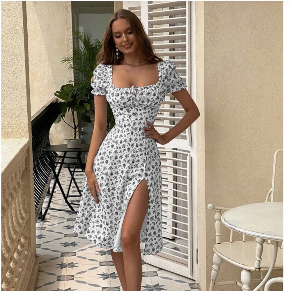 Black & White Milkmaid Dress